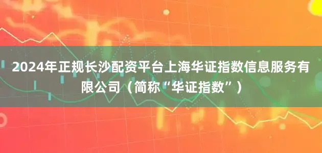 2024年正规长沙配资平台上海华证指数信息服务有限公司(简称“华证指数”)
